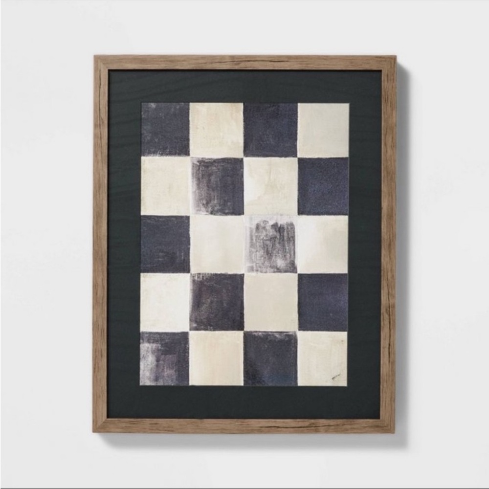 Studio McGee Threshold 16" × 20" Checkerboard Checker Framed Wall Art *NEW*